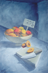 still life painting oil on canvas "mangoes"