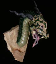 dragon sculpture green dragon head