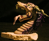 dragon sculpture purple dragon head