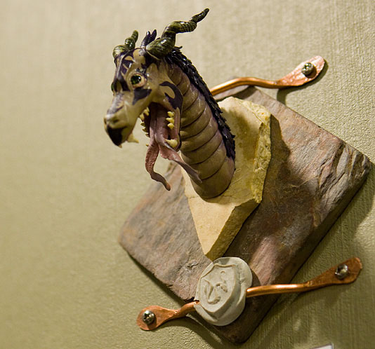 Dragon Sculpture - Purple Dragon Head