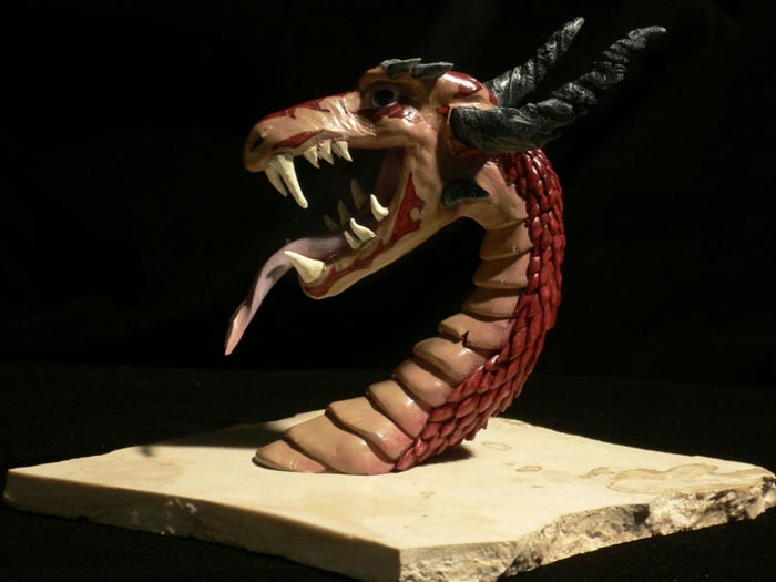 Dragon Sculpture - Red Dragon Head